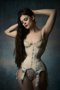 Miss Katie suspender corset wedding silk something blue