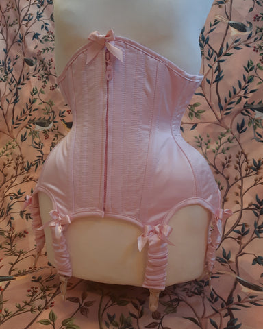 Waspie corset with ruched suspenders