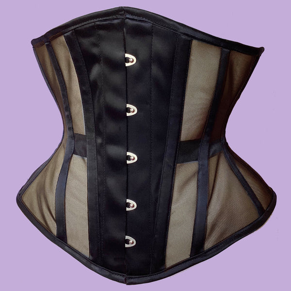 Waspie corset in Mesh and Satin