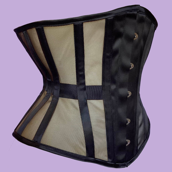 Waspie corset in Mesh and Satin